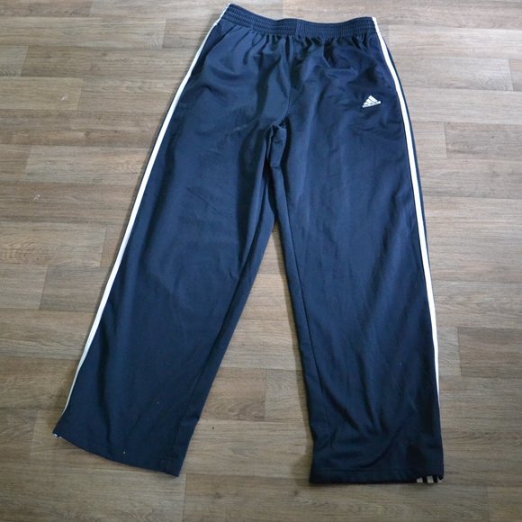 Adidas Essential Men's Navy Blue Three Stripe Athletic Track Pants Size Large - Picture 2 of 4